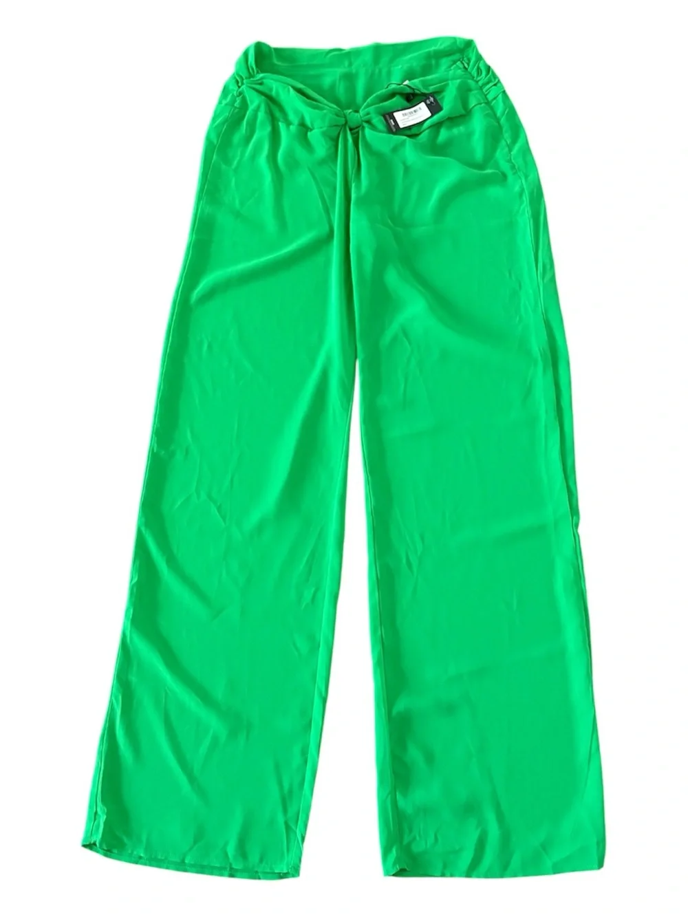 Pretty Little Thing Low Waist Wide Leg Sheer Green Chiffon Beach Pants NWT Sheer